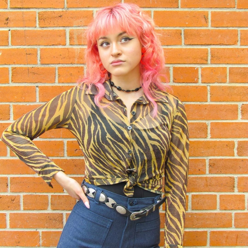 Vintage 70's eye of the Tiger Disco Top